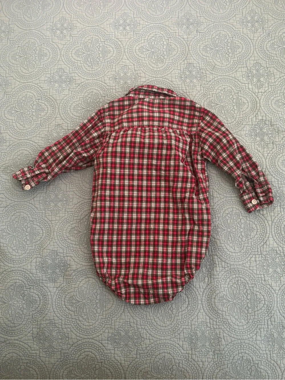 OshKosh Red Plaid Long-Sleeve Baby Bodysuit Shirt 24Month